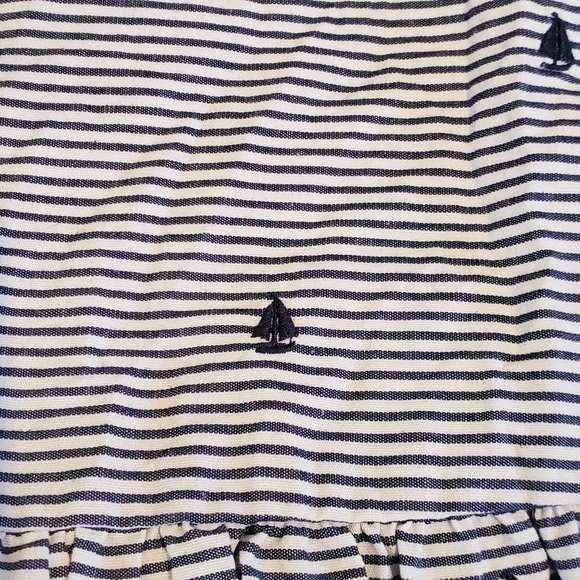 Janie and Jack Palermo Shore Embroidered Sailboat Stripe Dress Girl Size 12-18M - Picture 6 of 6